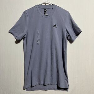 Adidas Axis 2.0 Tech T-Shirt Mens XS Silver Violet Striped Short Sleeve Pullover